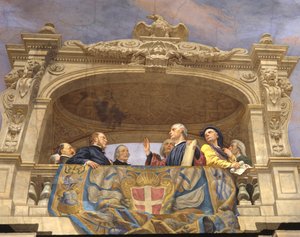 Machiavel, A. Gentili, Pier Capponi et Cavour (détail)