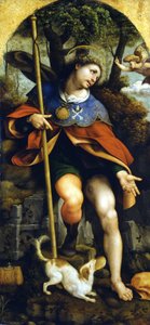 San Rocco (Saint Roch). Peinture de Cesare da Sesto (1477 - 1523). Milan, Museo del Castello. - Cesare da Sesto