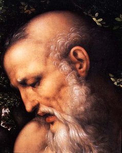 Saint Jérôme, détail de la tête du saint (détail) - Cesare da Sesto
