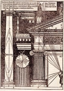 Exemples de proportions classiques, de Di Lucio Vitruvio Pollione de architectura a libri dece, par Gotardo de Ponte Como, 1521 - Cesare di Lorenzo Cesariano