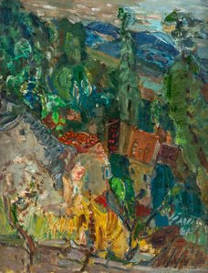 Paysage urbain avec cyprès, sud de la France, années 1920-1930 - Chaim Soutine