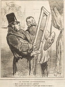 Le peintre impressionniste: Mais ce sont des tons de cadavre ..., 1877 - Cham