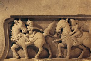 Relief de joueurs de polo, style My Son - Cham School