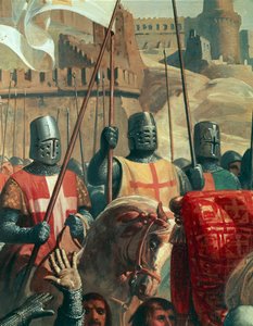 Chevaliers croisés, détail de La bataille d
