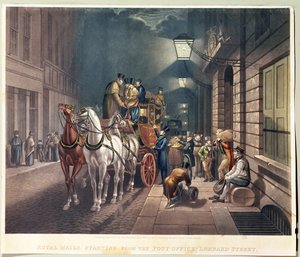 Départ des courriers royaux de la poste, Lombard Street