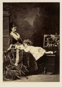 Marie Fedorovna (Dagmar de Danemark) et son fils le tsarévitch Nicolas Aleksandrovitch (Nicolas II) - Charles Bergamasco