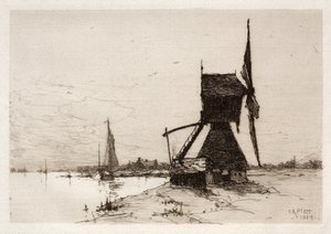 Moulin à vent le long de la côte, 1884 - Charles Adams Platt