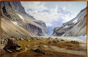 La vallée du Vénéon à Saint-Christophe-en-Oisans dans les Alpes - Charles Alexandre Bertier
