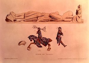 Effigie funéraire du chevalier Aymer De Valence, comte de Pembroke, pub. 1811 - Charles Alfred Stothard