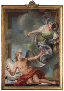 Peinture éveillant le génie endormi - Charles Antoine Coypel