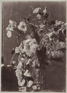 Étude de fleurs avec vase orné