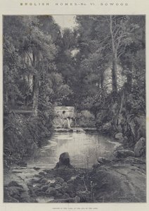 Maisons anglaises, Bowood, Cascade dans le parc, à la fin du lac - Charles Auguste Loye