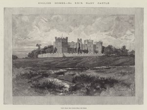 Château de Raby, vue des champs près de la route