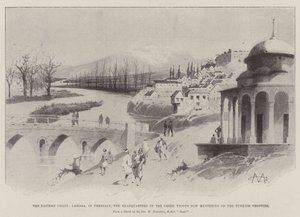 La crise orientale, Larissa, en Thessalie, le quartier général des troupes grecques se rassemblant maintenant à la frontière turque - Charles Auguste Loye