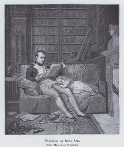 Napoléon Ier et son fils (lithographie)