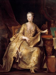 Portrait de Jeanne Antoinette Poisson, Madame de Pompadour (connue sous le nom de Marquise de Pompadour) (1722-1764) tenant une partition de musique - Charles Auguste Steuben