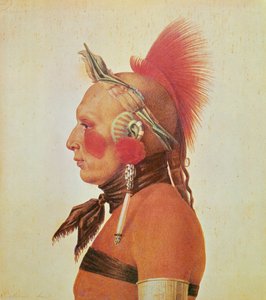 Un guerrier Osage, vers 1804 - Charles Balthazar Julien Févret de Saint Mémin