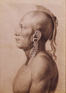 Cachasunghia, un guerrier Osage, 1806 - Charles Balthazar Julien Févret de Saint Mémin