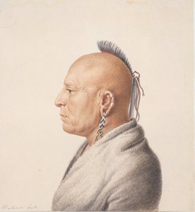 Guerrier Osage, 1805-7 - Charles Balthazar Julien Févret de Saint Mémin