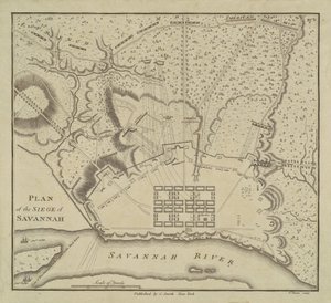 Plan du siège de Savannah - Charles Balthazar Julien Févret de Saint Mémin