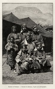 Kurdes de Petchara (Turquie). Gravure par Barbant pour illustrer le récit « À travers l