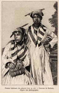 Femmes vivant dans des placers, gisements minéraux. Gravure par Barbant pour illustrer l