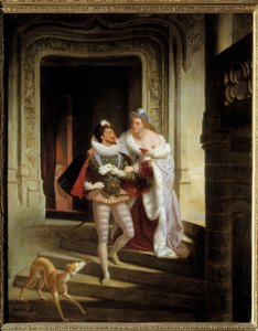 La Marquise de Noirmoutiers, Charlotte de Beaune Semblancay (1551-1617) cherchant à détourner Henri Ier de Lorraine, duc de Guise dit le Balafré (1550-1588) d
