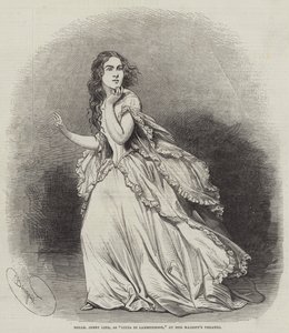 Mademoiselle Jenny Lind, en tant que Lucia di Lammermoor, au Théâtre de Sa Majesté - Charles Baugniet