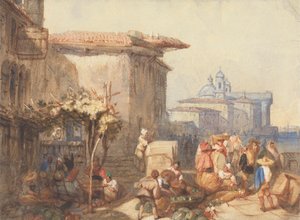 Scène de marché à Venise - Charles Bentley