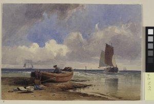 Bateau de pêche sur le rivage à Hastings - Charles Bentley
