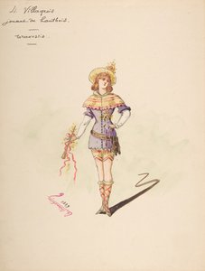 Costume Design for 4 Villageois jouant au hautbois [a], Descriptive Sheet of Costume