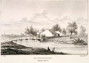 La Maison Blanche sur les rives de la rivière Lea, Hackney Marsh, Londres, c. 1830