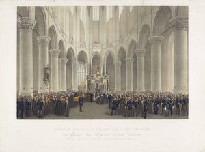 Cérémonie funéraire à la Grande Église de Delft, 17 mars 1865, de Feue Sa Majesté Anna Paulowna Reine-Mère des Pays-Bas née Grande Duchesse de Russie - Charles Billoin