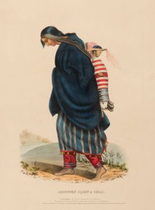 CHIPPEWAY WOMAN  CHILD, tiré de History of the Indian Tribes of North America (Histoire des tribus indiennes d