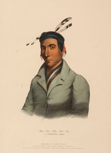 KA-TA-WA-BE-DA. A CHIPPEWAY CHIEF, extrait de History of the Indian Tribes of North America (Histoire des tribus indiennes d