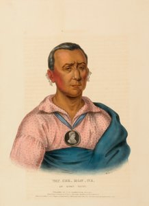 WAT-CHE-MON-NE, CHEF IOWAY, extrait de History of the Indian Tribes of North America (Histoire des tribus indiennes d