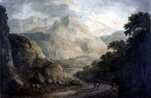 Paysage : Un ruisseau rocheux avec des rives boisées, 19ème siècle - Charles Branwhite