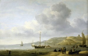 Scène sur le rivage près de Scheveningen (Hollande) - Charles Brooking