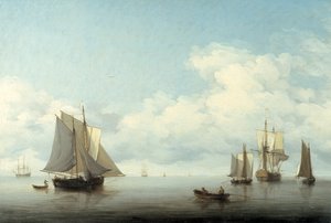 Paysage marin avec navires, 1743-1759 - Charles Brooking