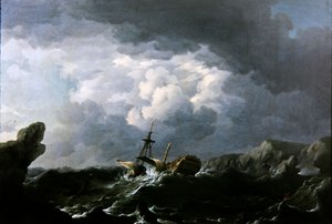Le naufrage du HMS Lichfield au large des côtes du Maroc, 29 novembre 1758 - Charles Brooking
