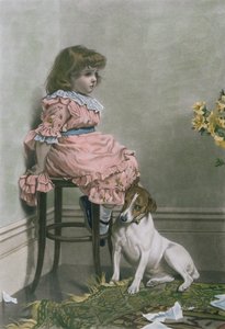 En disgrâce, mezzotinte par F. Stacpoole, avec coloration à la main, pub par Thomas McLean, 1887