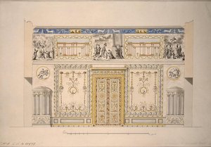 Conception pour le salon jaune du hall de Lyon dans le Grand Palais de Tsarskoïe Selo, début des années 1780 - Charles Cameron