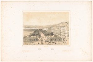 Vue de la Villa Poggio Reale avec allée d
