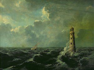 Paysage marin avec phare - Charles Codman