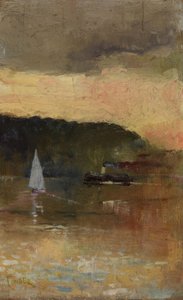 Coucher de soleil, port de Sydney - Charles Edward Conder