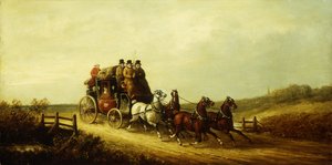 Le courrier royal de Londres à Brighton sur la route ouverte