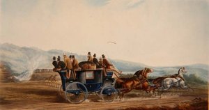 La route contre le rail, gravée par J. Harris, de 
