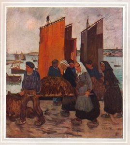 Pêcheurs bretons débarquant du goémon, vers 1903 - Charles Cottet