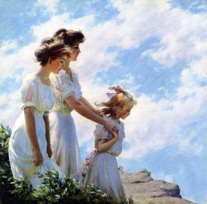 Sur la falaise - Charles Courtney Curran