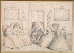 Trissotin lisant à Philaminte, Bélise et Armande..., probablement vers 1725-1726 - Charles Coypel